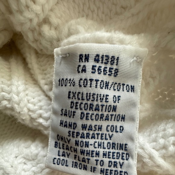 Ralph Lauren Womens Cable-Knit 100% Cotton White Full-Zip Hoodie Size M Classic - Picture 6 of 9